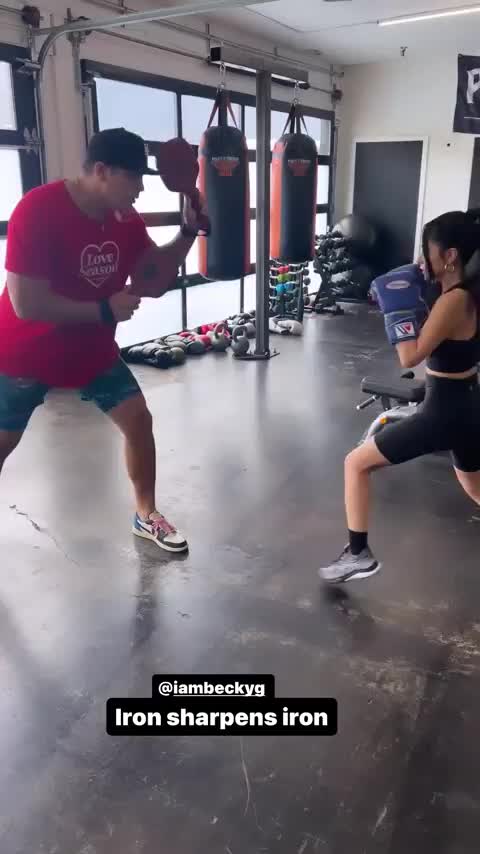 Becky G boxing training 1 - free porn video