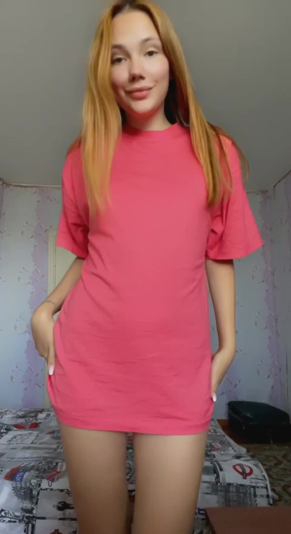Playful student does not wear panties under her outfit 🤤 - free porn video