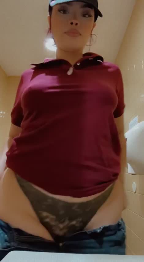 No bra at work today. I would love it if a customer could fill me up with their cream 🥺 - free porn video