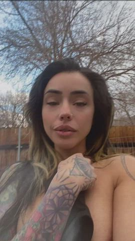 Just wanted to feel the cool breeze on my naked skin & the mud between my toes this morning <3 [GIF] - free porn video