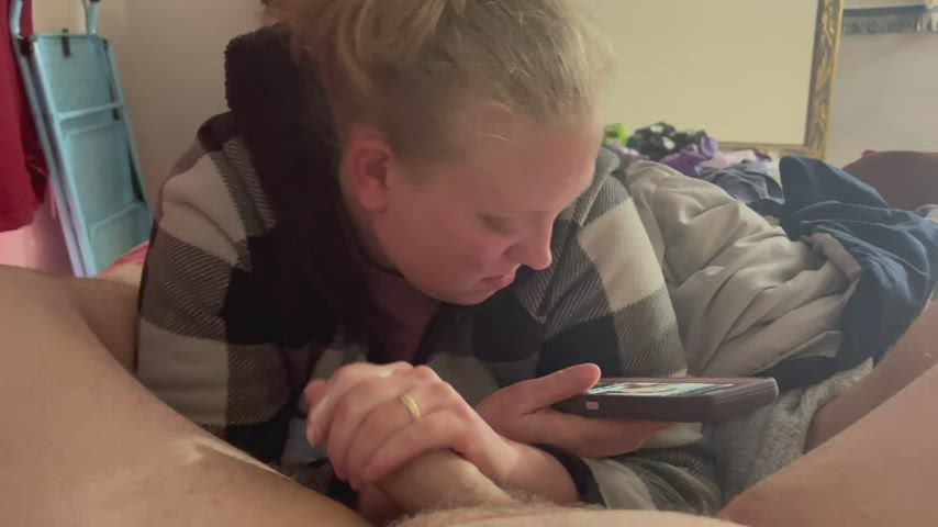 Couldn’t be bothered while I worship his hard cock - free porn video