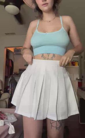 Going to pride today in trans colors, showing off my natural body <3 - free porn video