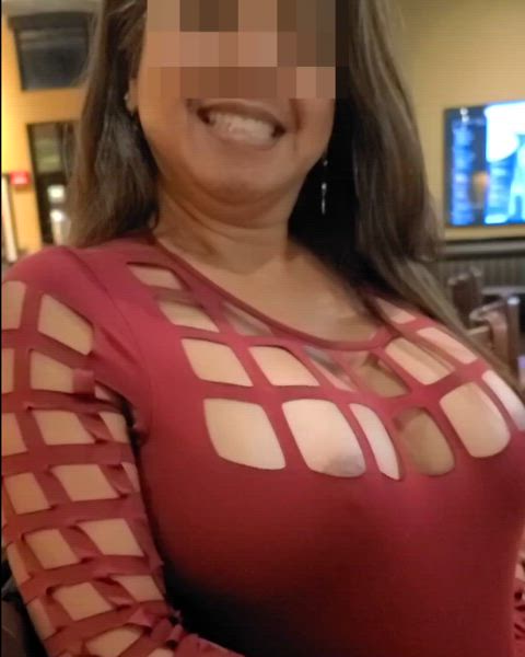 My big titty nipslip fun at the bar - free porn video