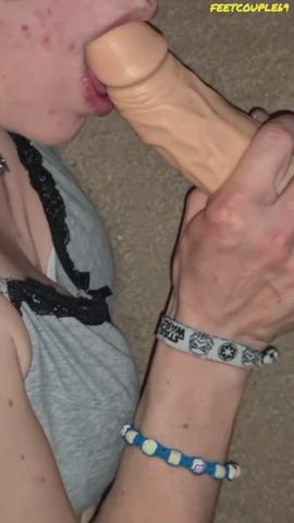 Dildo Blowjob while Facial - free porn video