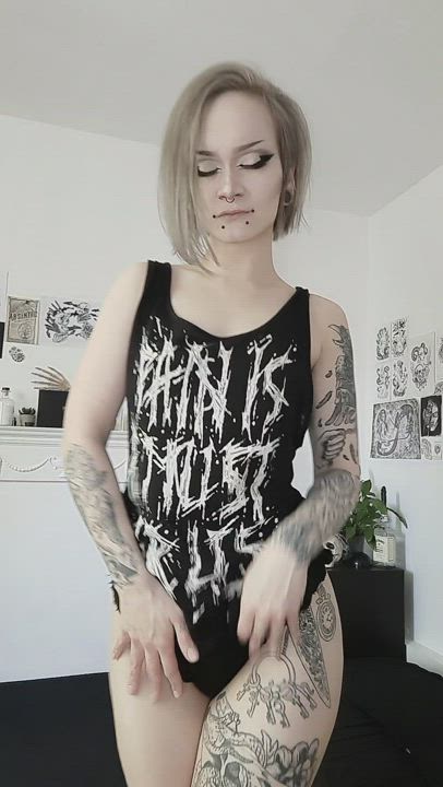 It would make my day if even 1 person liked my petite goth body 🖤 - free porn video