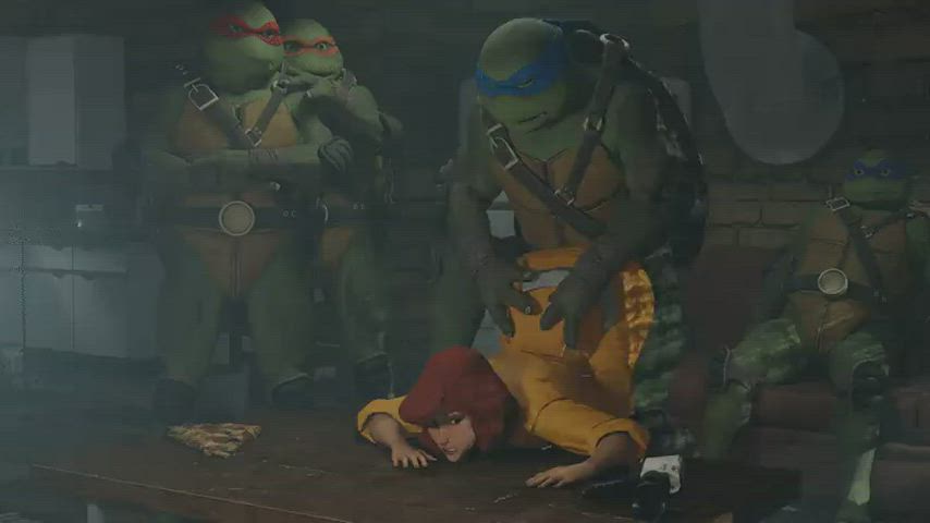 April O'Neil teaching Leonardo [Teenage Mutant Ninja Turtles] (crisisbeat) - free porn video