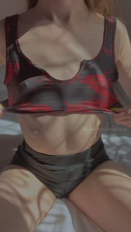 I want you to squeeze my little pale tits - free porn video