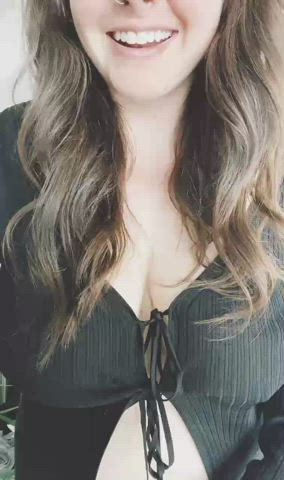 I can’t wear a bra with this shirt, but that actually makes me like it more… - free porn video