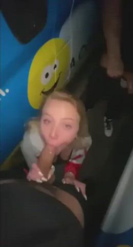 College girl couldn't wait home to suck his boyfriend's friend's cock - free porn video