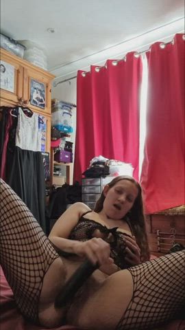 I got so hot trying on my new bodystocking I just had to fuck my wet pussy - free porn video