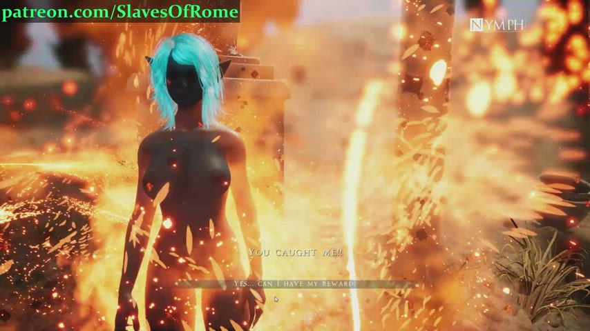 SLAVES OF ROME: Futanari Mistress Fucking the Forest Nymph (in-game footage) - free porn video