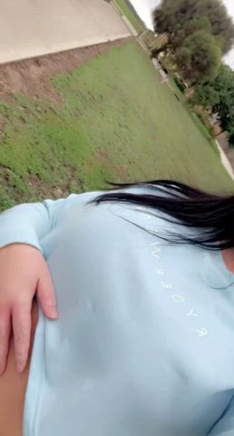 Flashing my big tits in public 😈 [OC] - free porn video