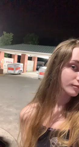 Hoping a horny dad catches me flashing my pussy at the carwash - free porn video