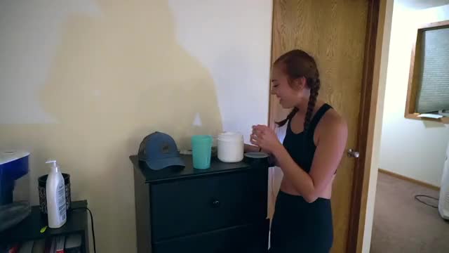 I NEED to Swallow My After Workout Protein! ;) - free porn video
