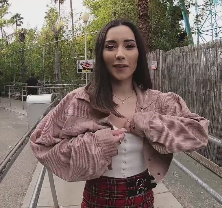 Aria Lee Tiny Titty Flash - free porn video