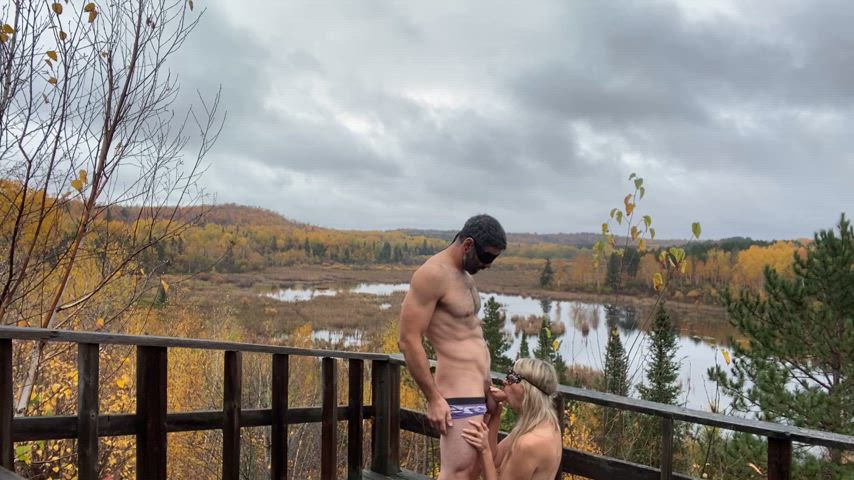 A quick suck before the storm rolled in 🌧️ - free porn video