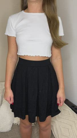Stripping down in my collage outfit - free porn video