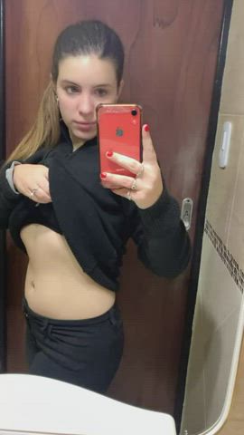 I just couldn't resist getting my tits out at work... wish you were here with me - free porn video