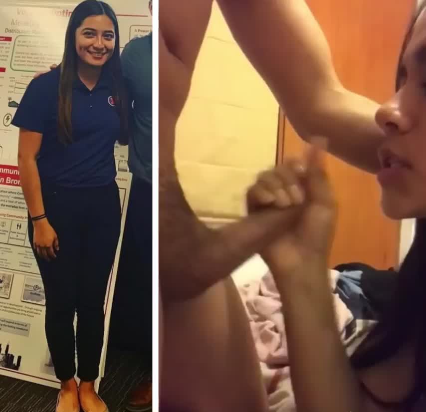 Cute Innocent Latina drains cock in her mouth and swallows like a good girl - free porn video