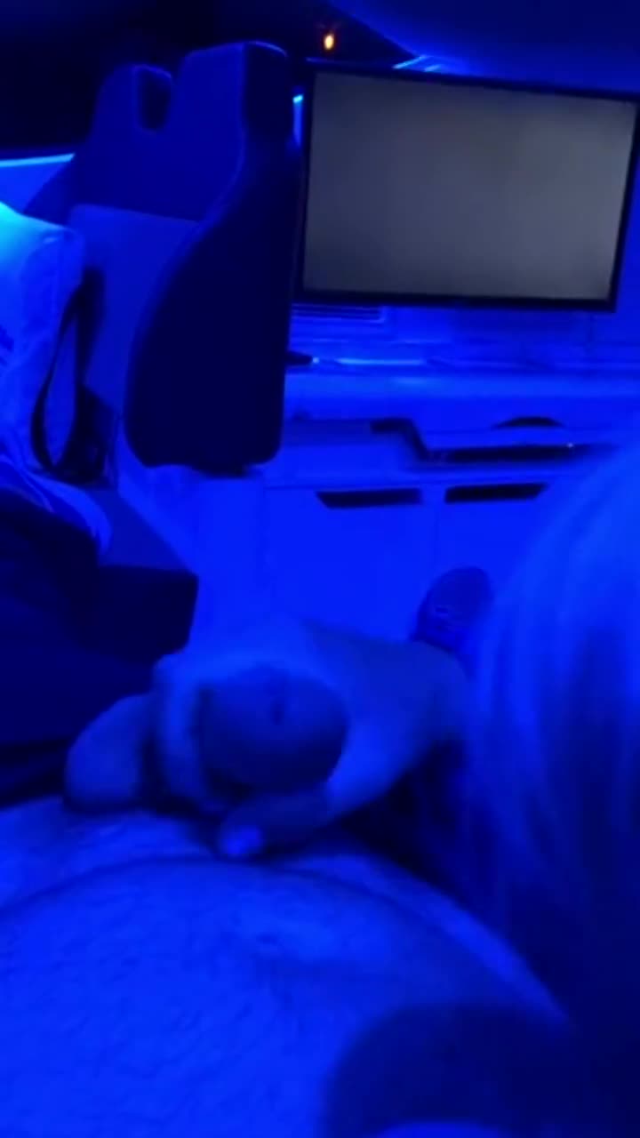 Finishing him off under the blue lights of the boat - free porn video