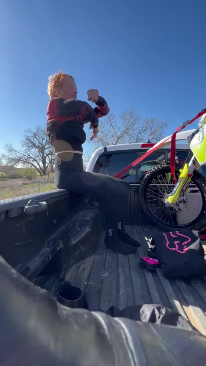 Out riding with the boys and had a chance to flash while getting dressed. [GIF] - free porn video