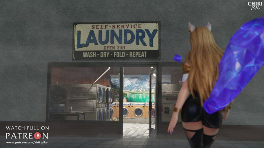 Ahri in the Laundry, to be continued (Chikipiko)[League of Legends] - free porn video
