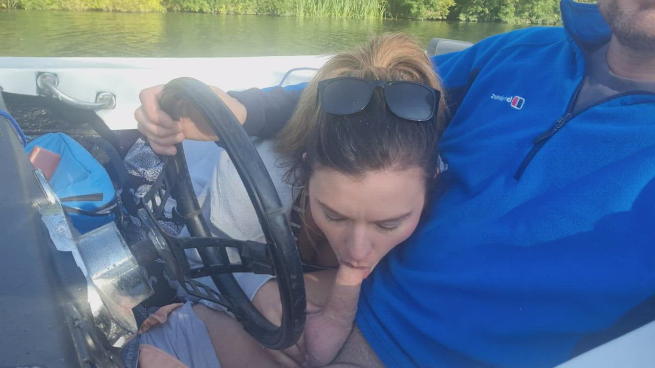 Peaceful day on the river until my mouth was filled with thick cum!!! - free porn video