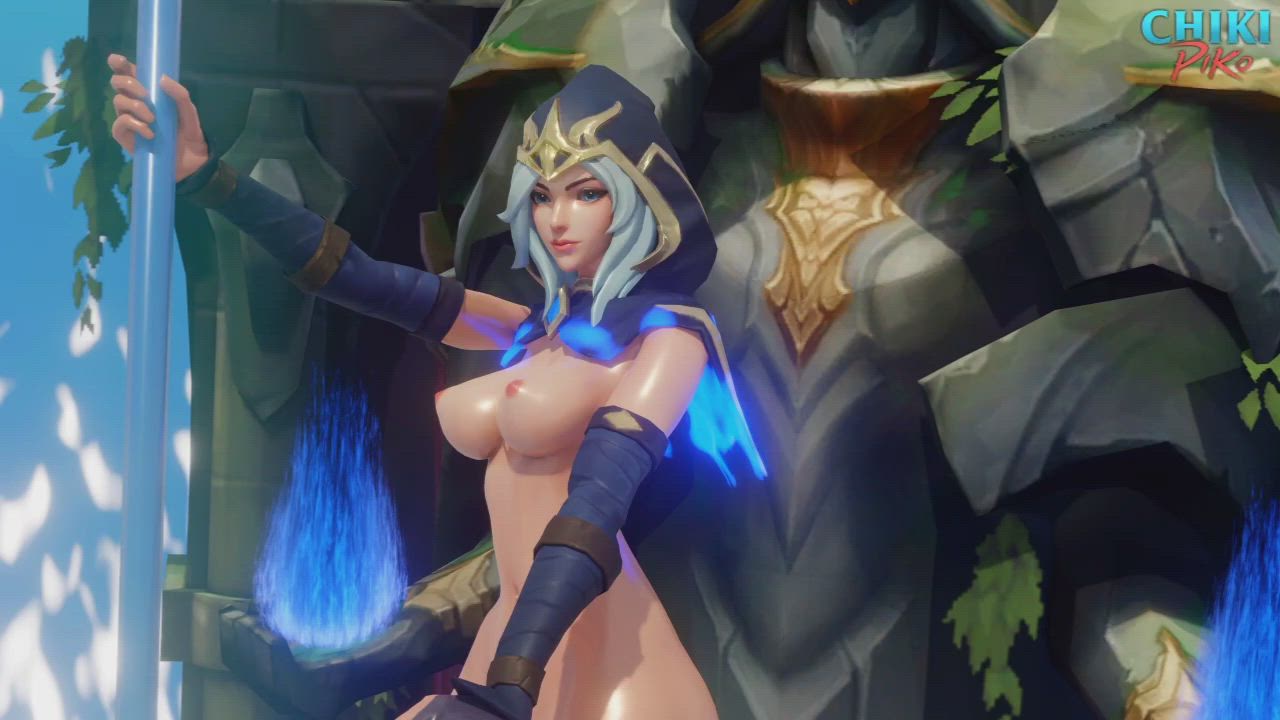 Ashe's pole dance (Chikipiko)[League of Legends] - free porn video