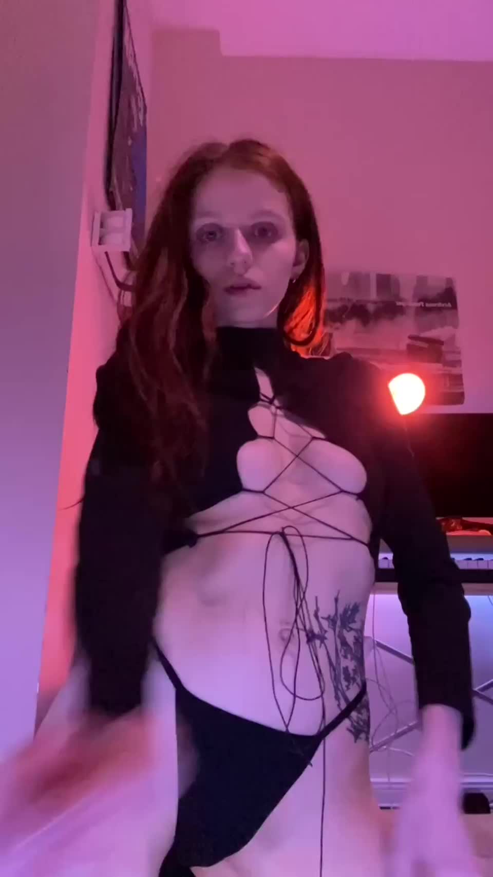 21yo, 4`11ft tall, 100lbs, redheaded cumslut with a bubble boobs! anyone want to play with me? - free porn video