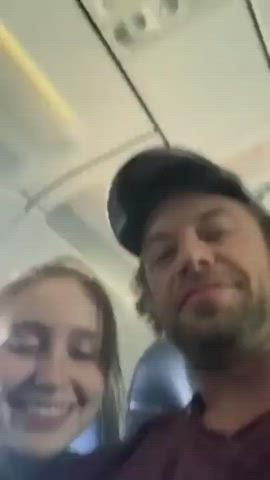 Slutty Wife gives Blowjob on the plane - free porn video