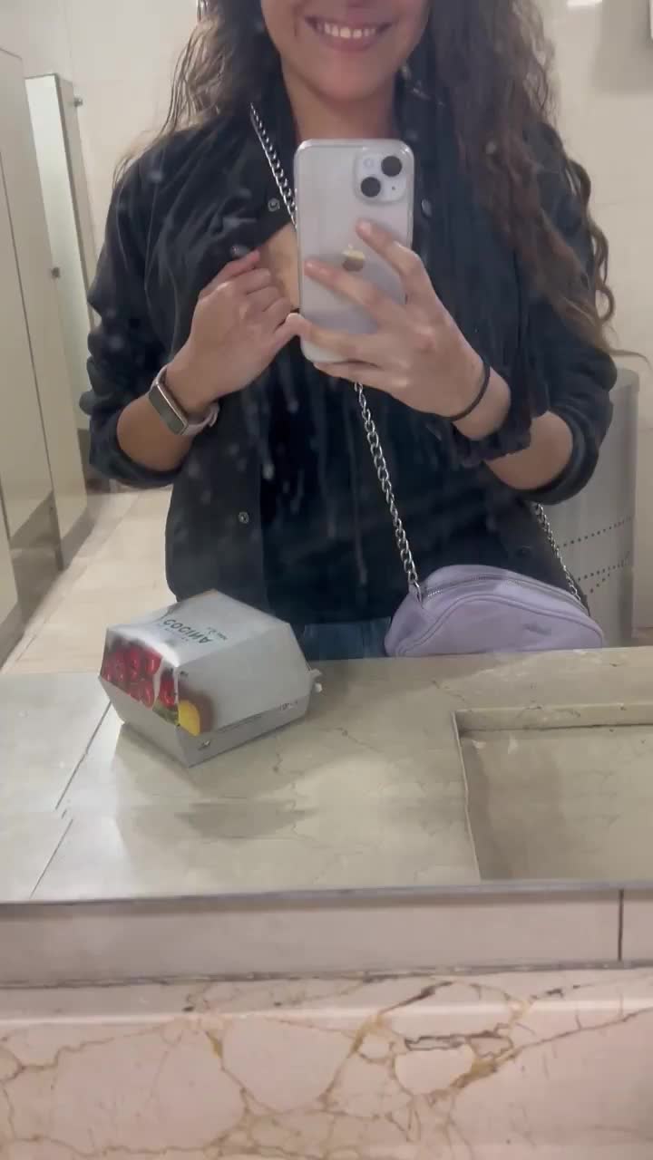 Daddy would be very proud of this perky tits showing off at restaurant 🥰😍 - free porn video
