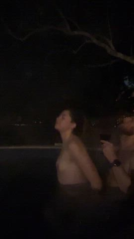 Can’t decide what’s hotter, the water or the way he spun me around while staying inside - free porn video