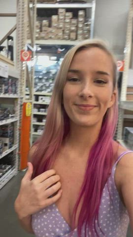 Get you a bestie who will flash anywhere & everywhere with you 💕 [GIF] - free porn video