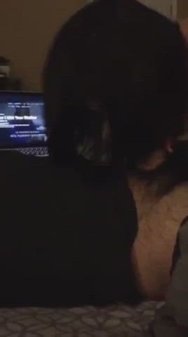 Wife sucking it and than jerking me off - free porn video