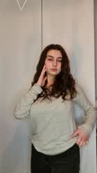 (18) would you cum on my tits on the first date? be honest 👅 - free porn video