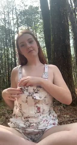 who doesn’t want to fuck a redhead in the woods;) - free porn video