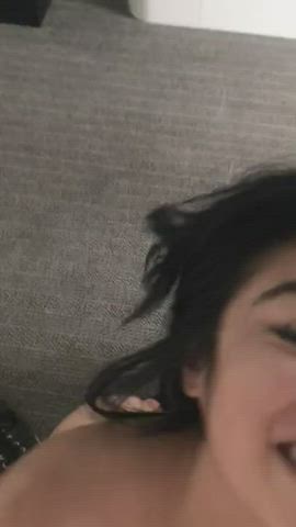 Cute Asian Girl Happily Taking a Huge Load on Her Face - free porn video
