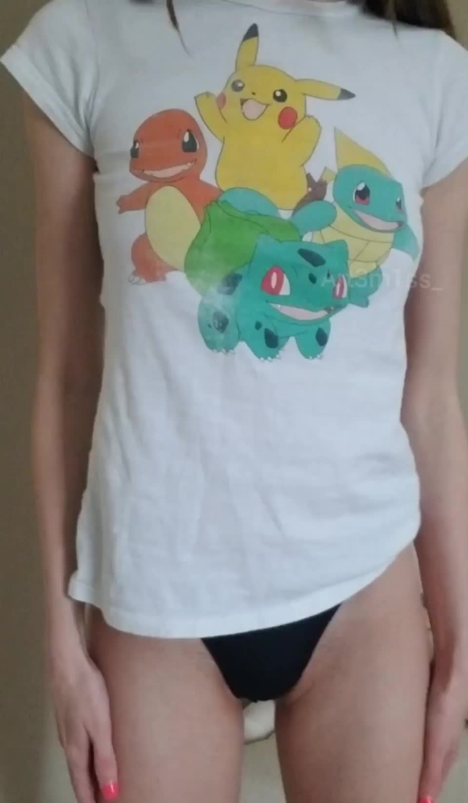Stripping down to show off my pale body for you - free porn video