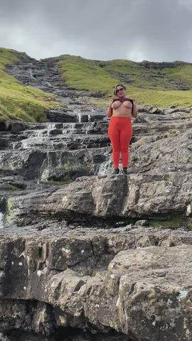 Giving the other hikers a little show [gif] - free porn video