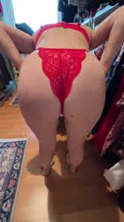 Peeling down my red panties - free porn video