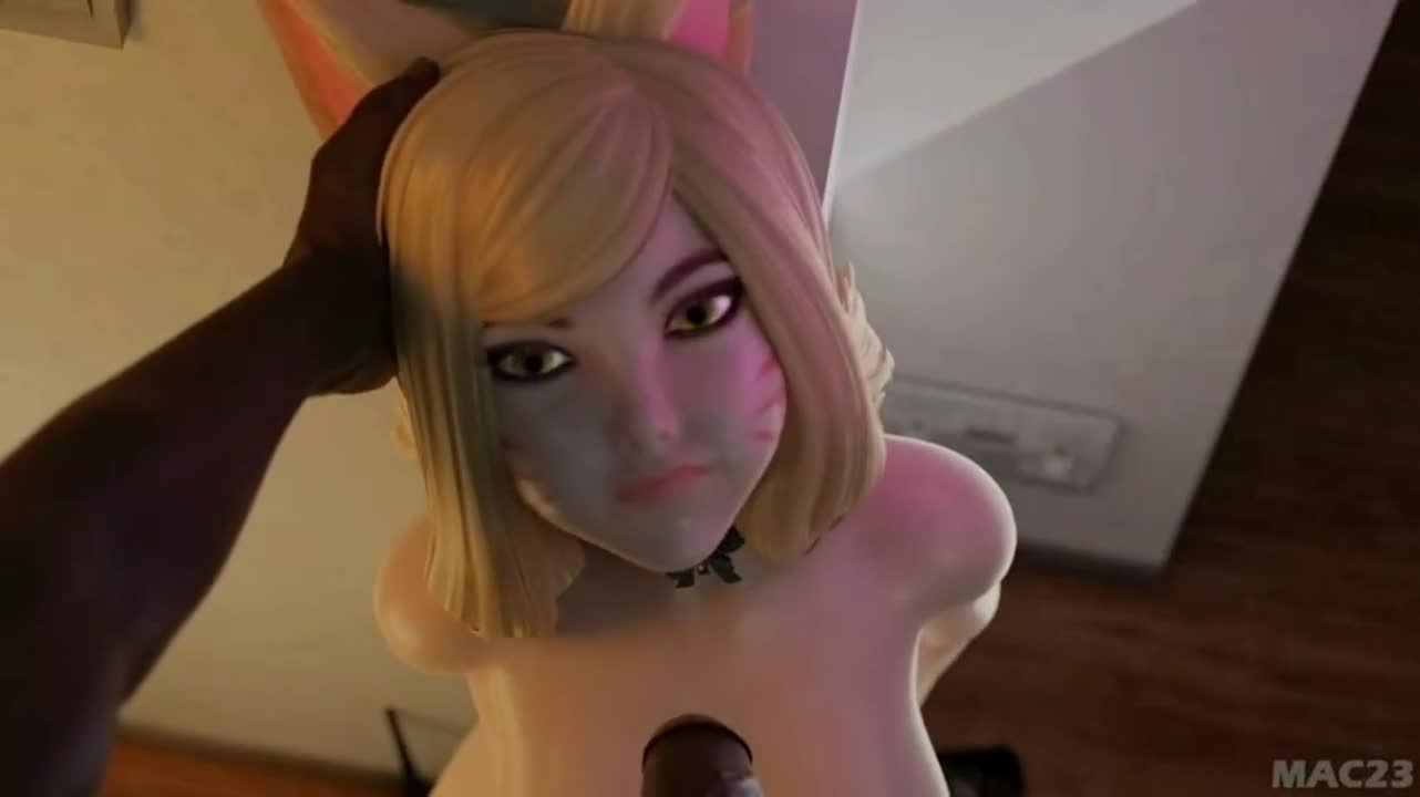 KDA Ahri Deepthroats a BBC | League of Legends animation [Mac23] - free porn video