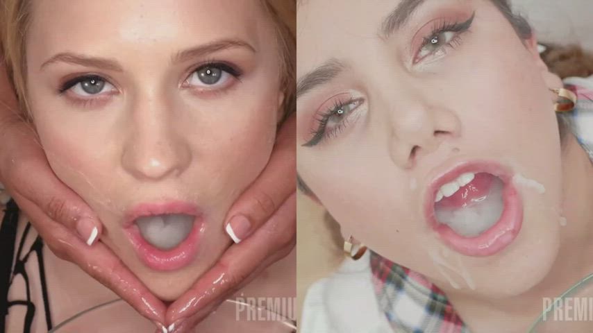 If you saw these two mouths open and kneeling in front of you, which would you feed? - free porn video