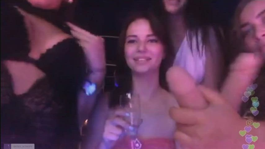 Four girls drinking and flashing party - free porn video