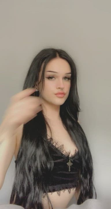 Goth gf with a dick ☺️🖤 - free porn video