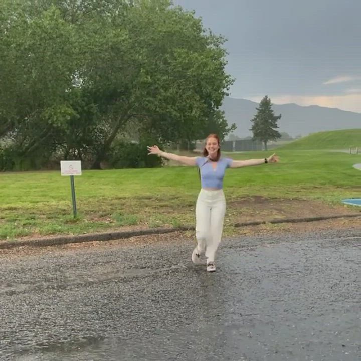 Madelaine Petsch celebrating her 27th birthday in rain! 😏 - free porn video