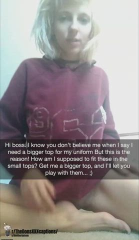 Your girl hates showing off the goods to the customers but would love to let her boss play... - free porn video