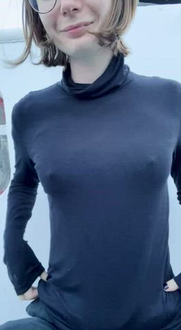 First time flashing outside [GIF] - free porn video