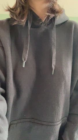 There's no better feeling than not wearing bra under hoodies - free porn video