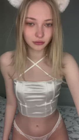Would you play with such a small kitty like me...daddy? - free porn video