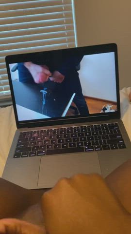 Ebony girl watching white cocks - free porn video